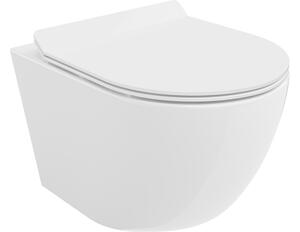 Mexen Lena WC školjka Rimless s počasi zapirajočim Slim sedežem, duroplast, bela sijoča - 30224000