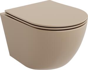 Mexen Lena wc školjka Rimless s počasi zapirajočim sedežem slim, duroplast, cappuccino mat - 30224064