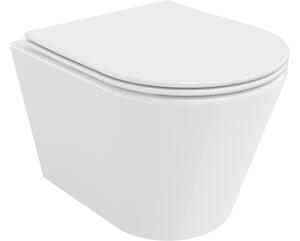 Mexen Rico wc školjka Rimless s počasnim zapiranjem slim deske, duroplast, bel sijaj - 30720400