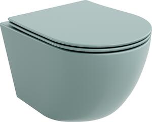 Mexen Lena wc školjka Rimless z desko počasnim zapiranjem slim, duroplast, svetlo zelena mat - 30224048