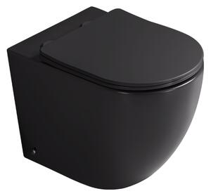 Mexen Lena stoječa WC školjka Rimless Tornado z mehko zapirajočim slim pokrovom, duroplast, črna mat - 3222T4085