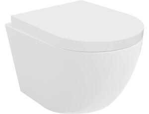 Mexen Lena WC školjka Rimless s trdo desko z mehkim zapiranjem, duroplast, sijajno bela - 30220200