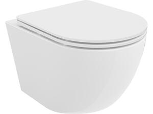 Mexen Lena WC školjka Rimless s tankim, počasno zapirajočim sedežem, duroplast, bela sijajna - 30220300