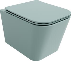 Mexen Teo WC školjka brez roba z desko slim s počasnim zapiranjem, duroplast, svetlo zelena mat - 30854048