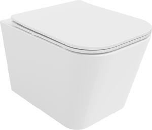 Mexen Teo WC školjka Rimless s počasnim zapiranjem sedeža slim, duroplast, bela sijaj - 30850600