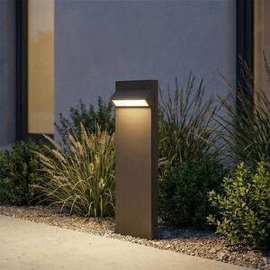 Arcchio LED-ulična svetilka Vonar, višina 50 cm, antracit, Siva, Aluminij, Sodobni