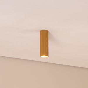SOLLUX LIGHTING Stropna svetilka Carbon, zlate barve, višina 20 cm, aluminij, zatemnjen, Zlata / medeninasta, Dnevna soba / jedilnica, Aluminij, Sodobni