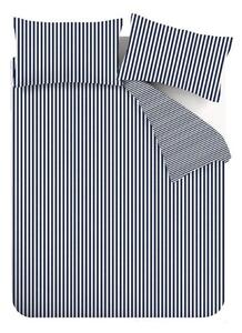 Temno modra enojna flanelna posteljnina 135x200 cm Stripe – Catherine Lansfield