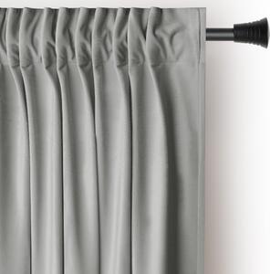 Svetlo siva žametna zavesa za delno zatemnitev 140x270 cm Pleat – Restilo