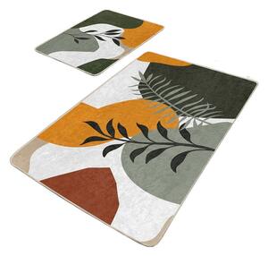 Zelene žametne kopalniške preproge v kompletu 2 ks 60x100 cm Illustrated Autumn – Mila Home