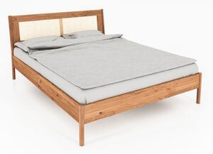 Hrastova zakonska postelja z vzglavjem iz ratana 160x200 cm Pola - The Beds