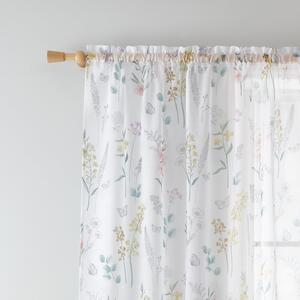 Bela prosojna zavesa 140x183 cm Emilia Floral – Catherine Lansfield