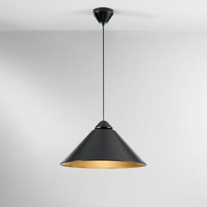 Luce Ambiente Design Visoka svetilka Big Bang, črna/zlata, Ø 49 cm, kovina, zatemnjen, Črna, Dnevna soba / jedilnica, Kovina, Sodobni