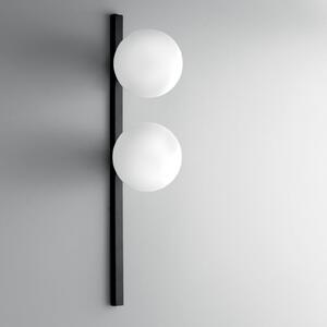 Luce Ambiente Design Stenska svetilka Enoire, višina 60 cm, črna, kovina/steklo, 2-žarilna, zatemnjen, Črna, Dnevna soba / jedilnica, Kovina, Sodobni
