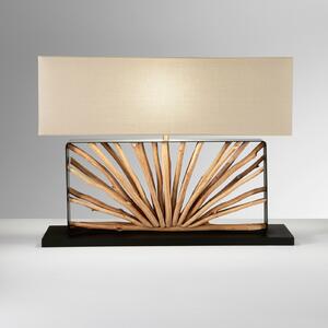 Luce Ambiente Design Namizna svetilka ETHERNAL črna/les/bela, širina 80 cm, les/tkanina, Les, Dnevna soba / jedilnica, Les