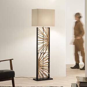 Luce Ambiente Design Stojna svetilka ETHERNAL črna/les/bela, višina 165 cm, les/tkanina, Les, Dnevna soba / jedilnica, Les