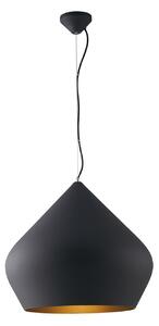 Luce Ambiente Design Visoka svetilka Tholos, črna/zlata, Ø 52 cm, kovina, zatemnjen, Črna, Dnevna soba / jedilnica, Kovina, Sodobni