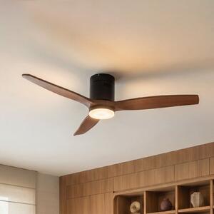 Lucande LED stropni ventilator Brinia, premer 132 cm, les, CCT, Les, Dnevna soba / jedilnica, Les, Skandinavski