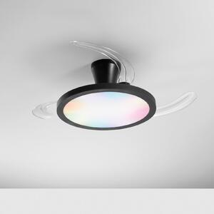 INTEC LED stropni ventilator Condor, črn, premer 106 cm, CCT RGB, tiho delovanje, zatemnjen, Črna, Dnevna soba / jedilnica, Plastika, Sodobni