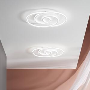 Luce Ambiente Design LED-stenna svetilka Cayman Ovale, bela, višina 60 cm, kovina, CCT, Bela, Dnevna soba / jedilnica, Kovina, Sodobni