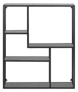 Črna stenska polica v jesenovem dekorju 75x91 cm Seaford – Actona