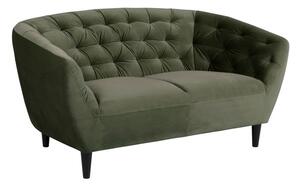 Zelena žametna zofa Actona Ria, 150 cm