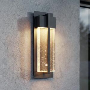 Lucande LED-stenna svetilka za zunanjo uporabo Velune, antracit/prozorno, 35, Črna, Aluminij, Sodobni