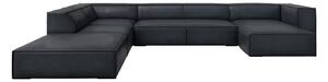 Temno modra usnjena kotna sedežna garnitura (levi kot) Madame – Windsor & Co Sofas