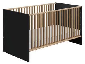 OTROŠKA POSTELJICA Tomke bukev masivno 143,4/76,3/80,8 cm črna, barve hrasta
