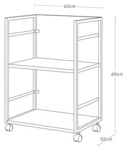Črn kovinski regal na koleščkih 42x60 cm Tower – YAMAZAKI