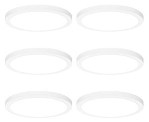 Komplet 6 vgradnih ali nadgradnih reflektorjev belih 30 cm vklj. LED 3-stopenjski Dim to Warm - Trans