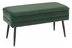 Prešita klop s prostorom za shranjevanje VELVA 37x78 cm zelena/črna