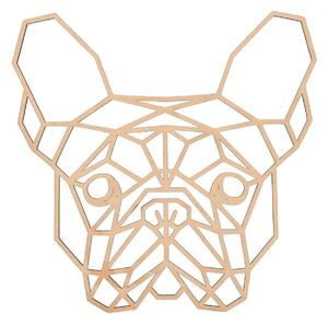 AtmoWood Lesena geometrijska slika - Francoski buldog 30 cm Barva:: Přírodní