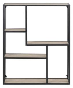 Črna stenska polica v hrastovem dekorju 75x91 cm Seaford – Actona