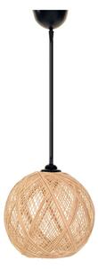 Črna/v naravni barvi viseča svetilka s senčilom iz jute ø 24 cm – Opviq lights