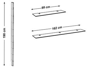 Črn sistem modularnih polic 162x190 cm Bridge – Tenzo