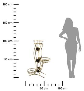 Stojalo za rože 100x70 cm zlata