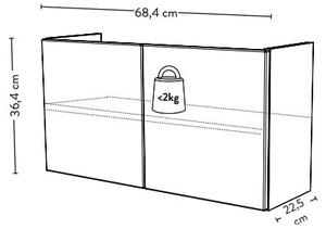 Črn element - vrata 68x36 cm Bridge – Tenzo