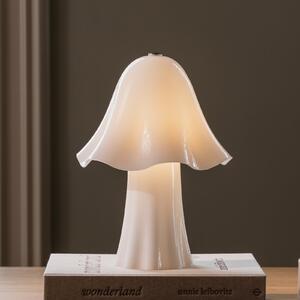 Globen Lighting namizna svetilka Bello, bela, višina 30 cm, steklo/kovina, Bela, Dnevna soba / jedilnica, Steklo, Skandinavski