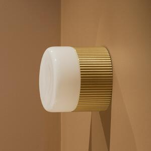 Globen Lighting kopalniška stropna svetilka Hubble 12, medenina, Ø 12 cm, zatemnjen, Zlata / medeninasta, Kopalnica, Kovina, Skandinavski
