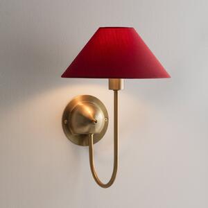 Globen Lighting stenska svetilka IRIS, bordo rdeča, višina 32 cm, Rdeča, Dnevna soba / jedilnica, Tkanine / tekstil, Skandinavski