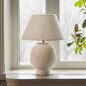 Globen Lighting namizna svetilka Lorenzo, bež, višina 46 cm, keramika, Bež, Dnevna soba / jedilnica, Keramika, Skandinavski