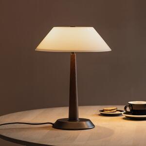 Globen Lighting Namizna svetilka Ligna, višina 39 cm, bela/bronasta/hrastova, Les, Dnevna soba / jedilnica, Kovina, Dizajn