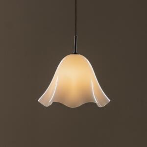 Globen Lighting viseča svetilka Bello, bela, Ø 30 cm, steklo, zatemnjen, Bela, Dnevna soba / jedilnica, Steklo, Skandinavski