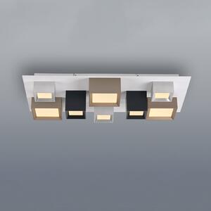 PURE LED-stropna svetilka Manhatten, večbarvna, 8-žarilna, CCT, zatemnjen, Večbarvna, Hodnik, Aluminij, Sodobni