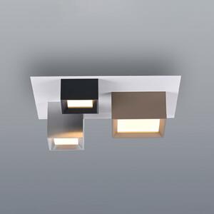 PURE LED-stropna svetilka Manhatten, večbarvna, 3-žarilna, CCT, zatemnjen, Večbarvna, Hodnik, Aluminij, Sodobni