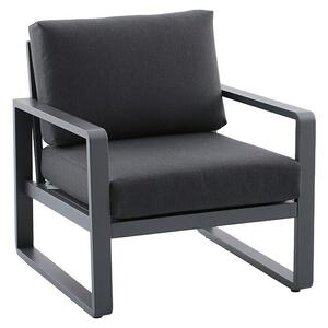 Sunfun Maja Lounge stol (Š x G x V: 76 x 76 x 74,5 cm, Aluminij, Olefin, Siva)