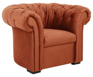 CHESTERFIELD FOTELJ, opečnato rjava tekstil