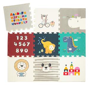 Babify Star Ibaby, Animals Baby Puzzle, Podloga - 1,5 cm debela, nedrseča, izjemno velika, dvostranska, vodoodporna, prenosna, za malčke in dojenčke (165x165x1,5 cm)