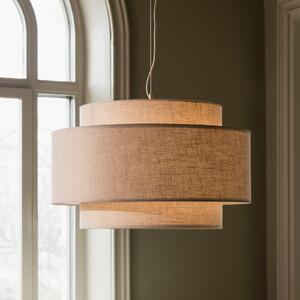 Globen Lighting viseča svetilka Noah Bouclé, Ø 70 cm, bež, zatemnjen, Bež, Dnevna soba / jedilnica, Tkanine / tekstil, Skandinavski